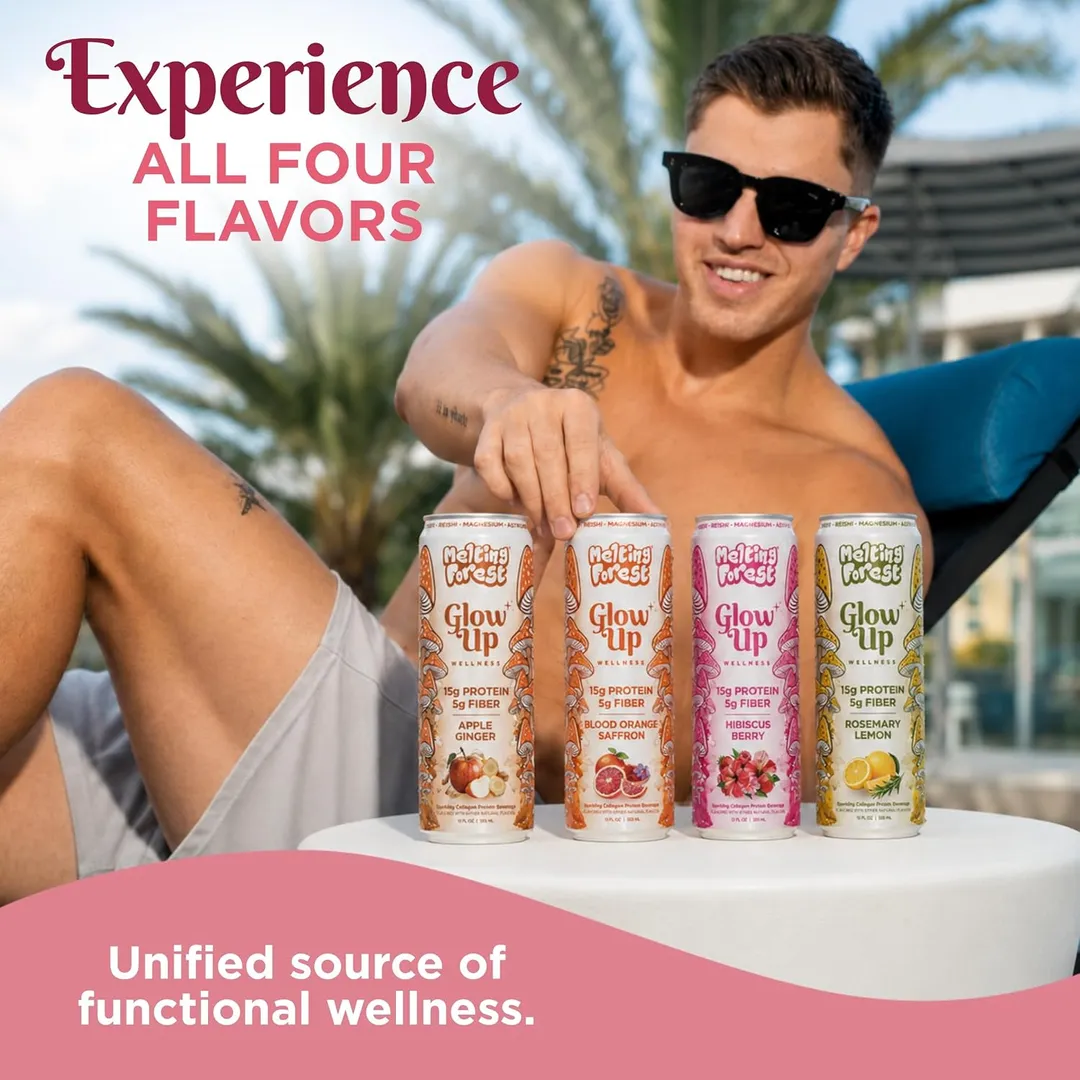 Melting Forest Glow Up Sparkling Collagen Protein – Hibiscus Berry