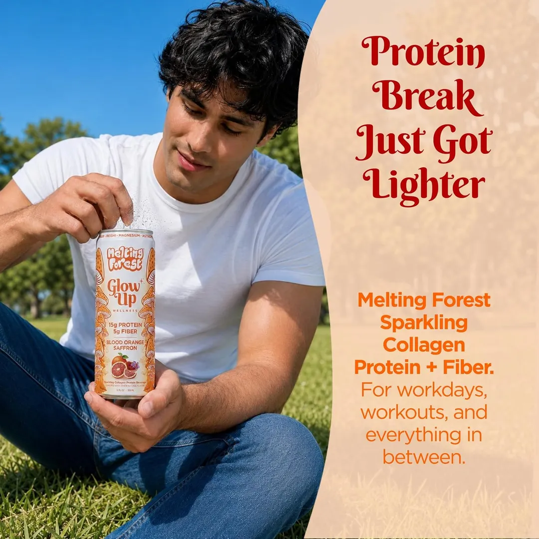 Melting Forest Glow Up Sparkling Collagen Protein – Blood Orange Saffron