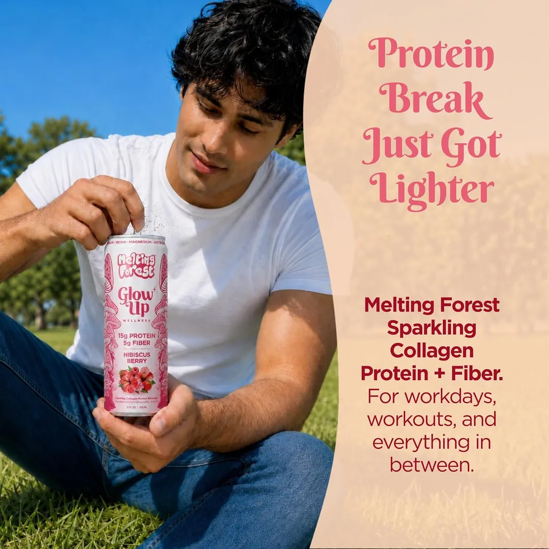 Melting Forest Glow Up Sparkling Collagen Protein – Hibiscus Berry