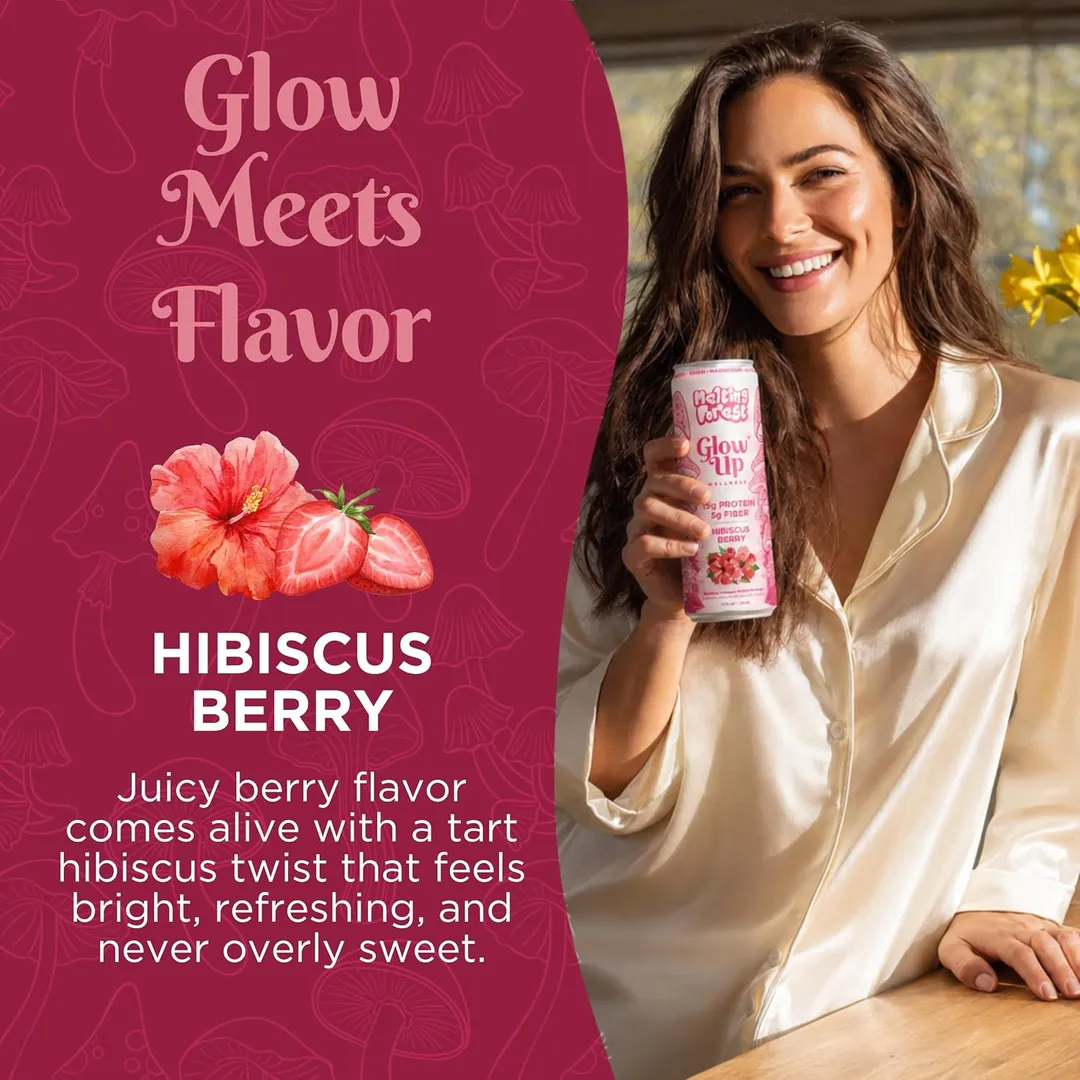Melting Forest Glow Up Sparkling Collagen Protein – Hibiscus Berry