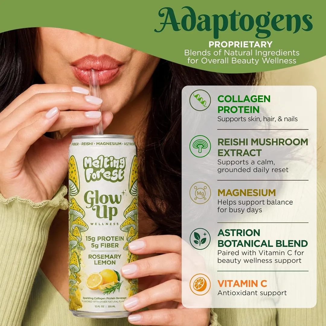 Melting Forest Glow Up Sparkling Collagen Protein – Rosemary Lemon