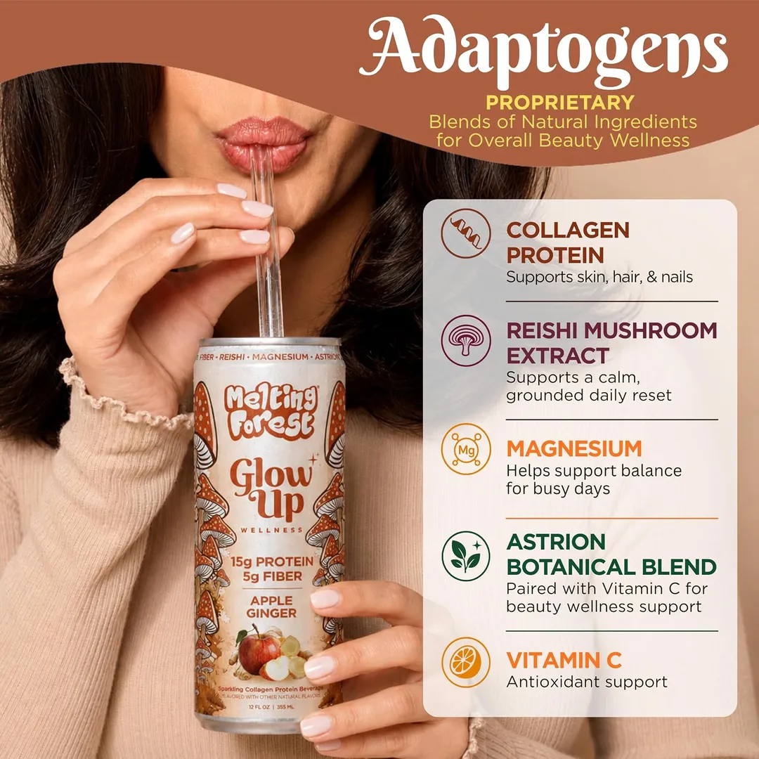 Melting Forest Glow Up Sparkling Collagen Protein – Apple Ginger