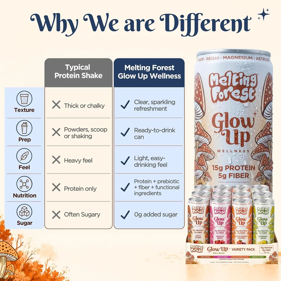 Melting Forest Glow Up Sparkling Collagen Protein – Variety Pack