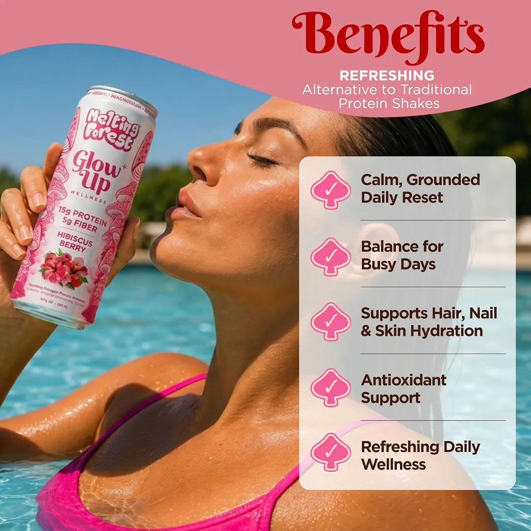Melting Forest Glow Up Sparkling Collagen Protein – Hibiscus Berry