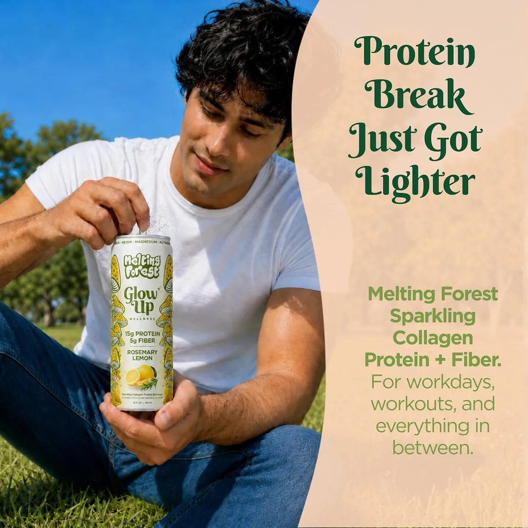 Melting Forest Glow Up Sparkling Collagen Protein – Rosemary Lemon