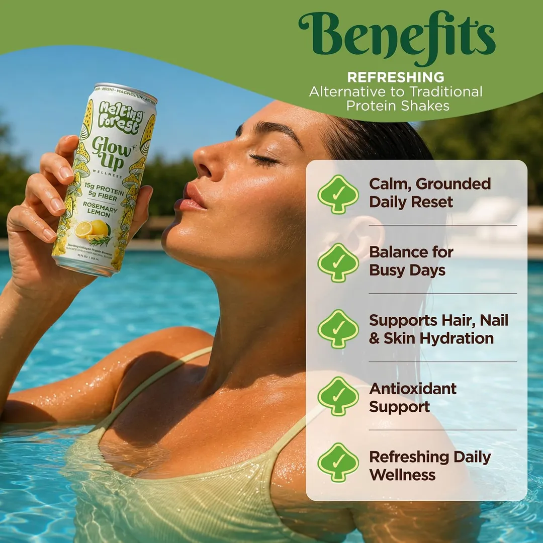 Melting Forest Glow Up Sparkling Collagen Protein – Rosemary Lemon