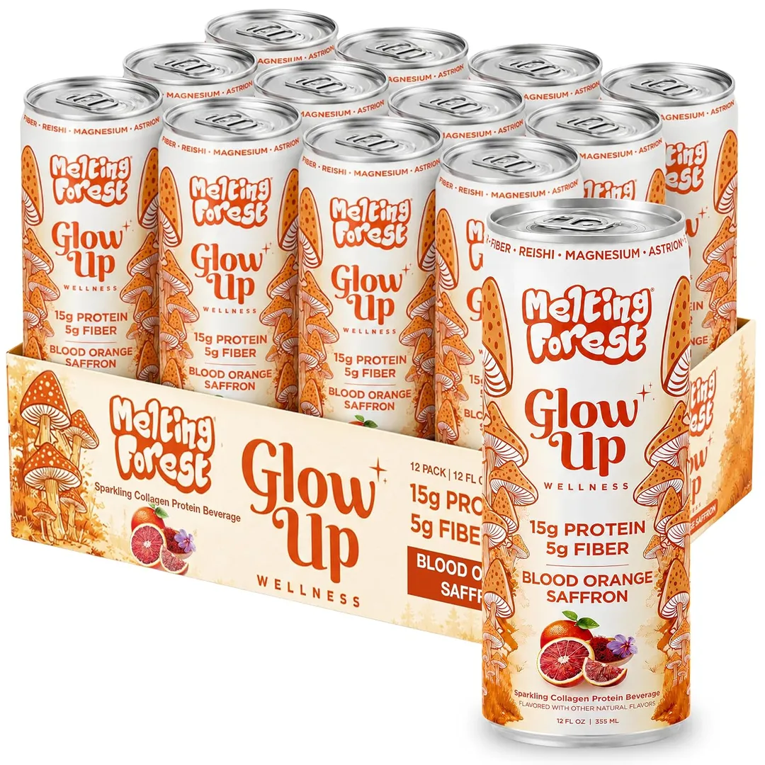 Melting Forest Glow Up Sparkling Collagen Protein – Blood Orange Saffron
