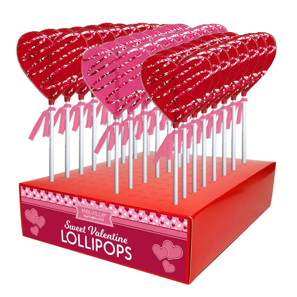 Chocolatey-Drizzled Heart Lollipops - Red & Pink variant