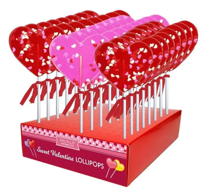 Confetti Heart Lollipops - Assorted Gusset Bag