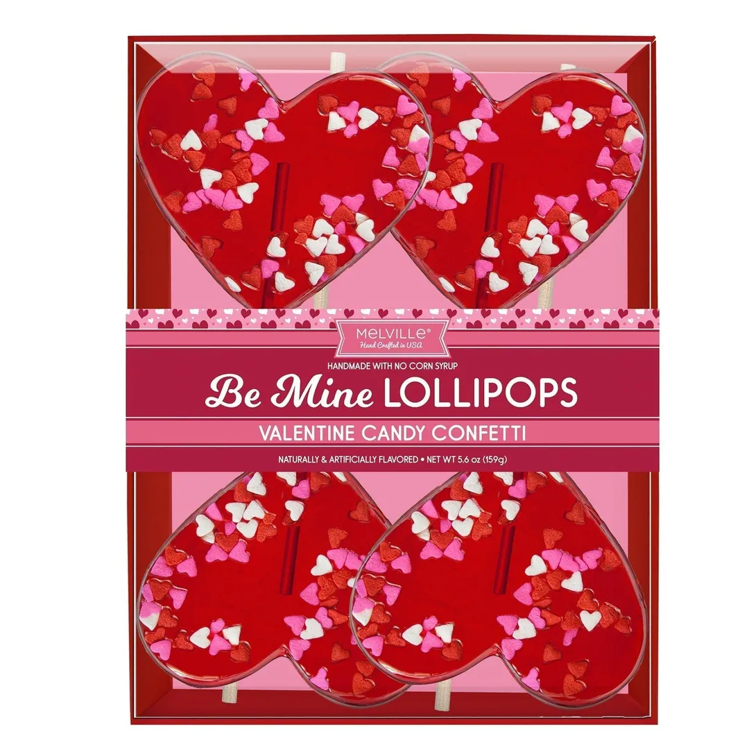 Confetti Heart Lollipops - Assorted Gusset Bag
