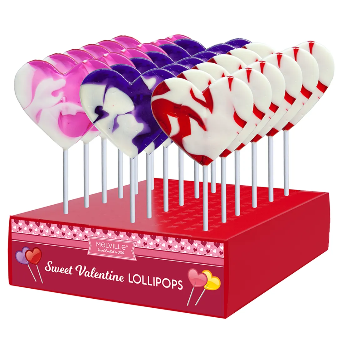 Cream Swirl Heart Lollipops - Assorted variant