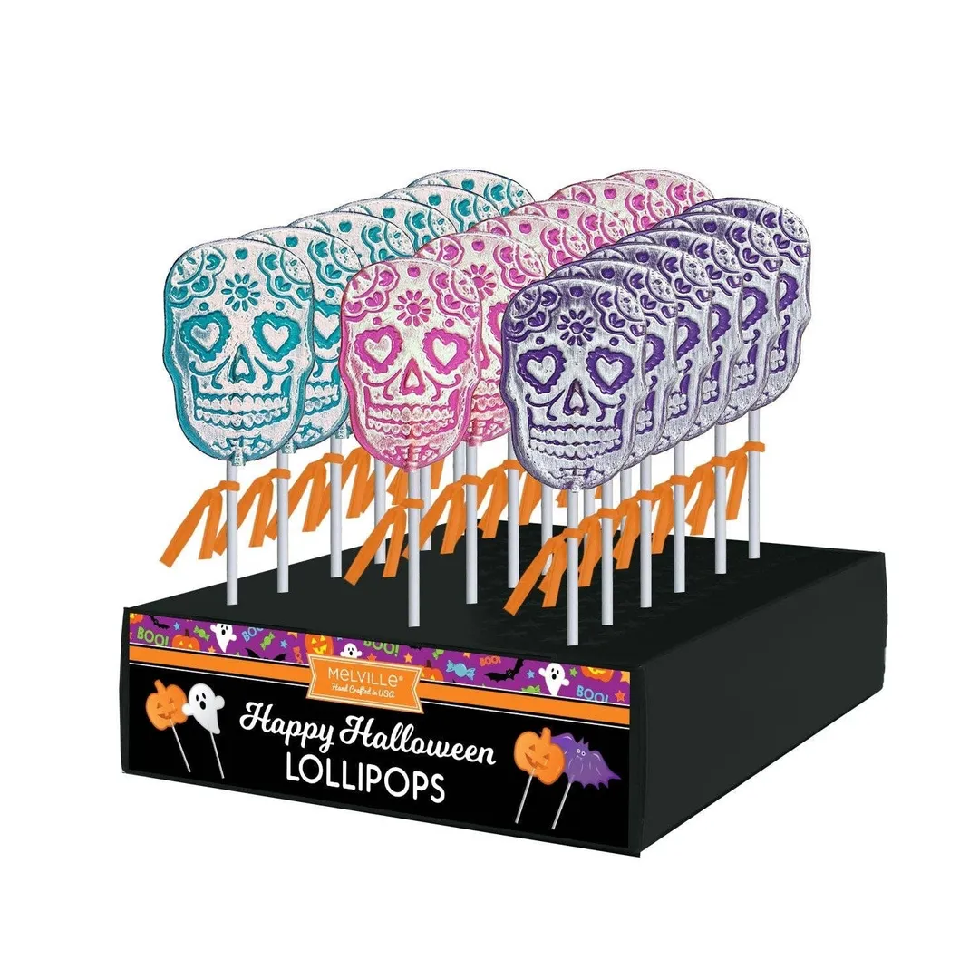Frosted Sugar Skull Lollipops - Assorted variant