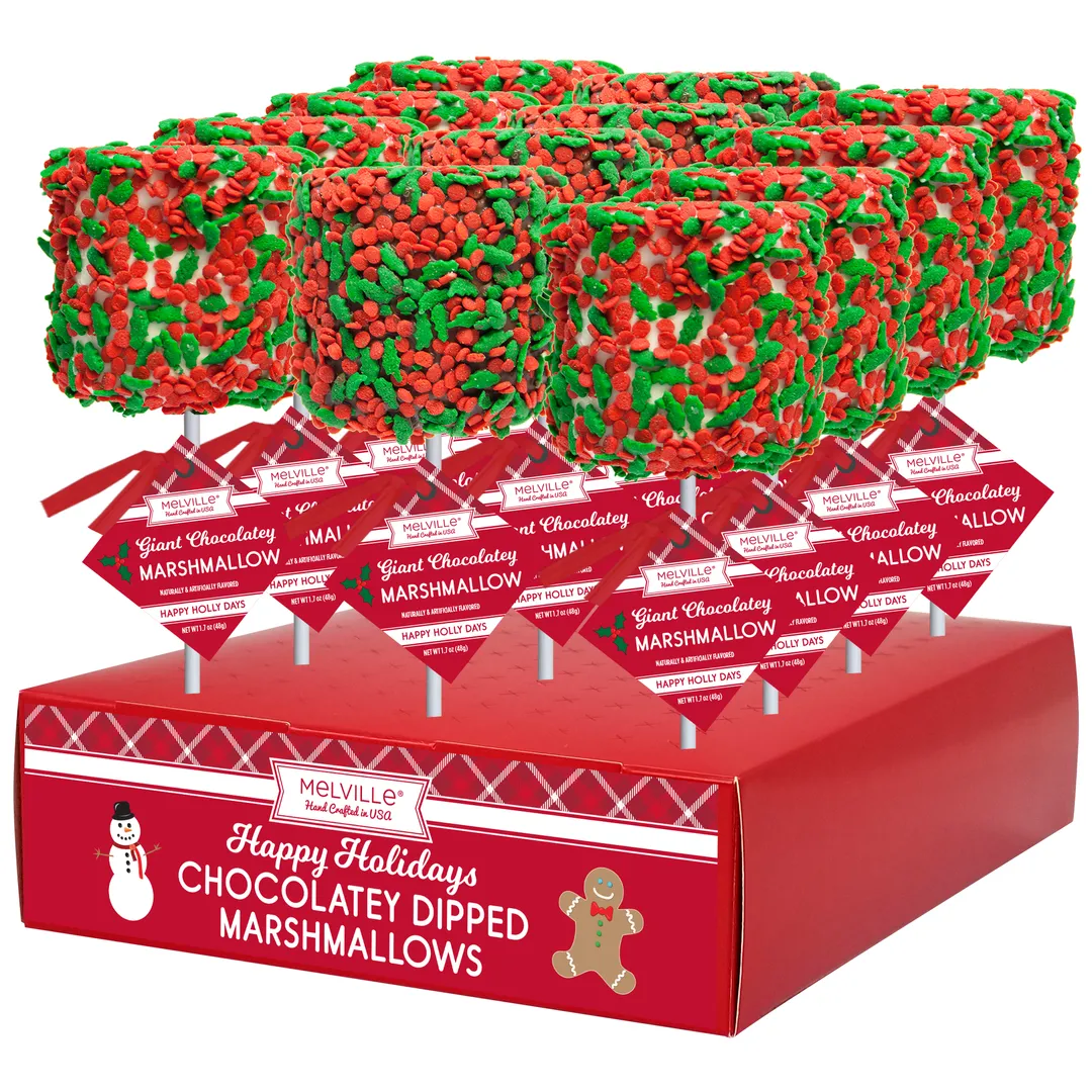 Giant Marshmallow Pops -  Holiday Holly Confetti variant