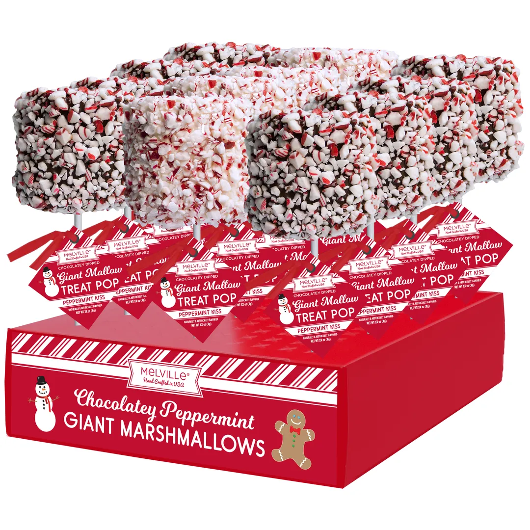Giant Marshmallow Pops - Peppermint White Chocolate 2ct