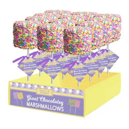 Giant Marshmallow Pops - Spring Confetti Chocolatey - Dipped variant