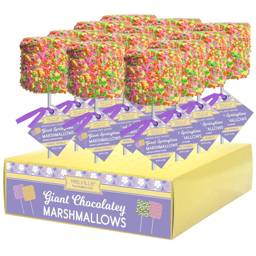 Giant Marshmallow Pops - Spring Sprinkle White Chocolatey-Coated variant