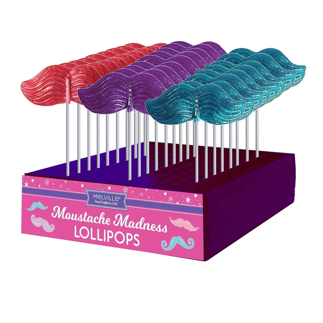 Glitter Moustache Lollipops - Assorted variant