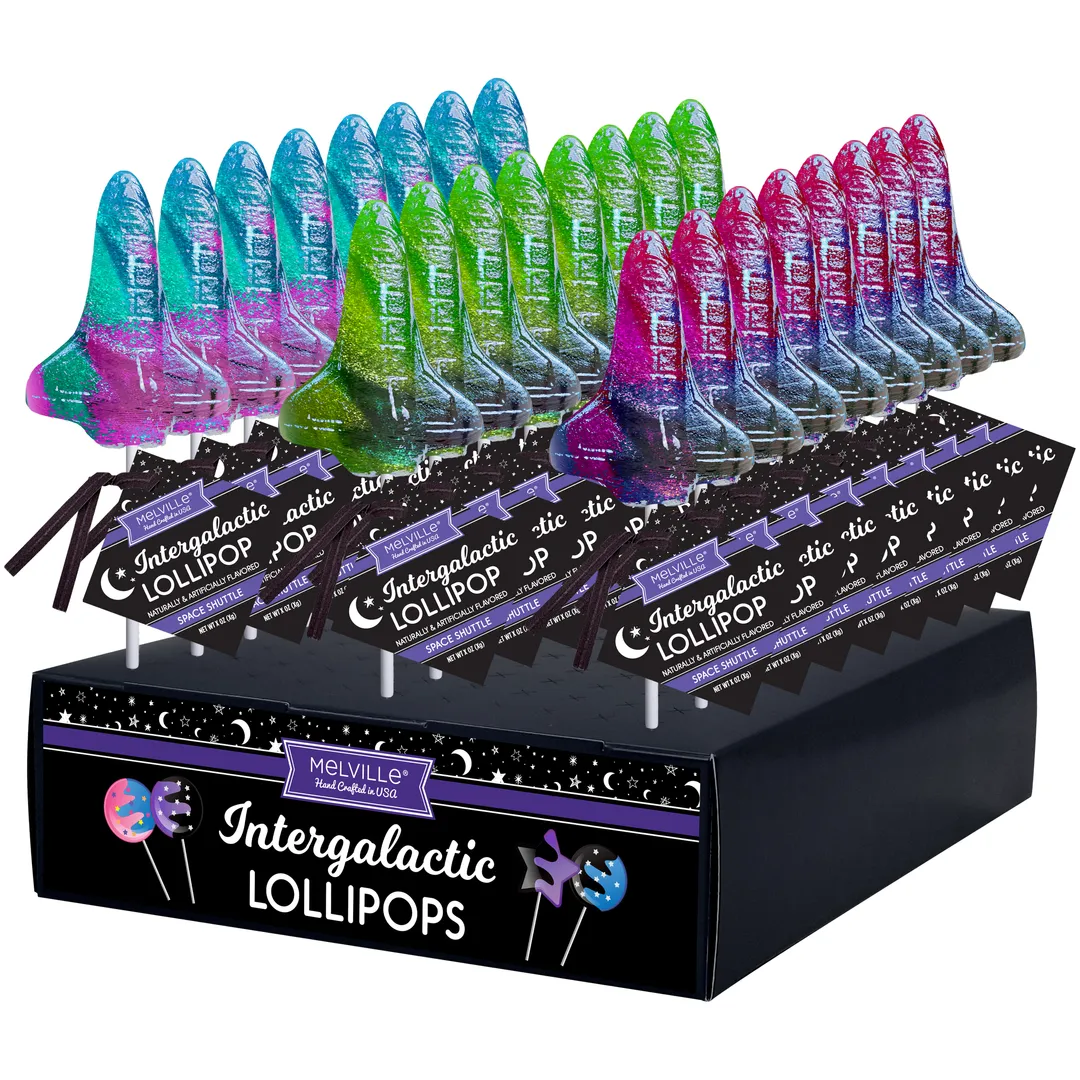 Glitter Swirl Galaxy Space Shuttle Lollipops - Assorted variant