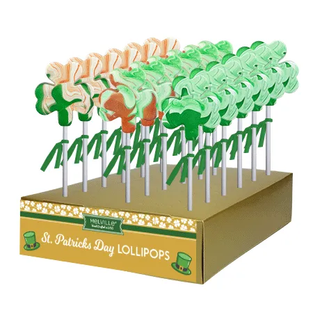 Glitter Swirl Shamrock Lollipops - Assorted variant