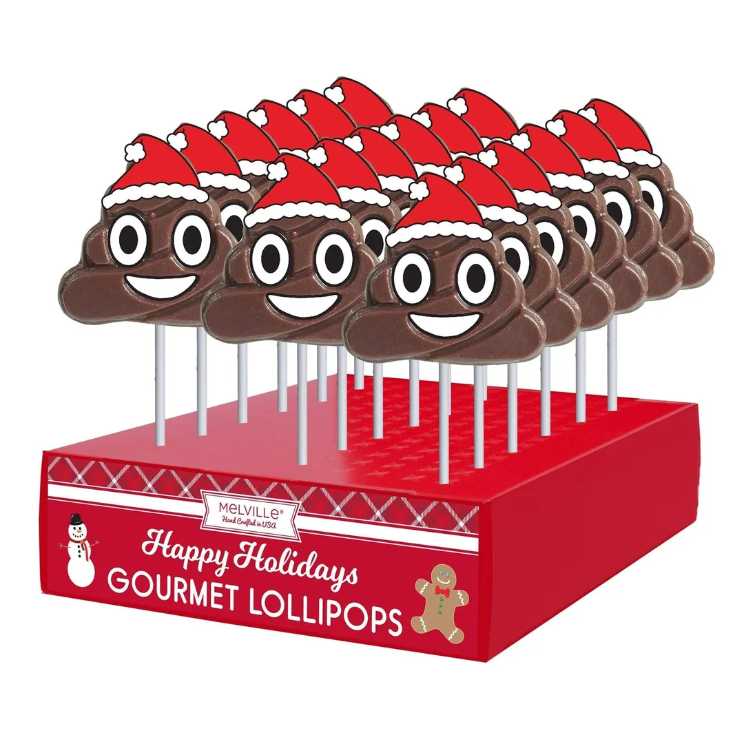 Holiday Poop Emoji Lollipops variant