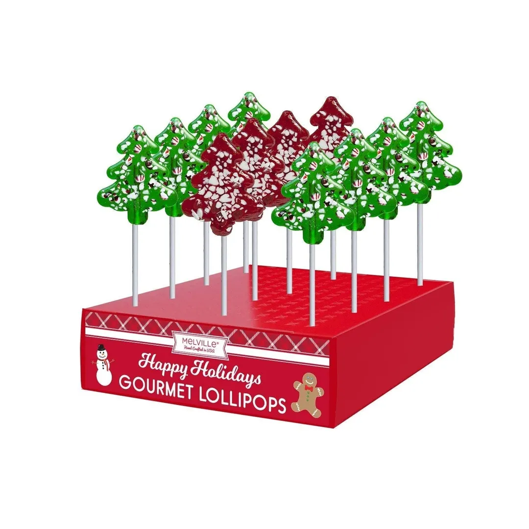 Mini Peppermint Tree Lollipops - Red & Green variant