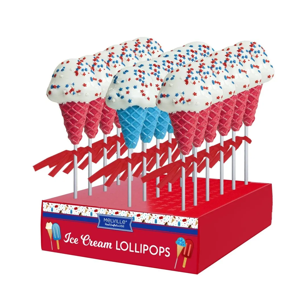 Patriotic Confetti Ice Cream Lollipops - Assorted variant