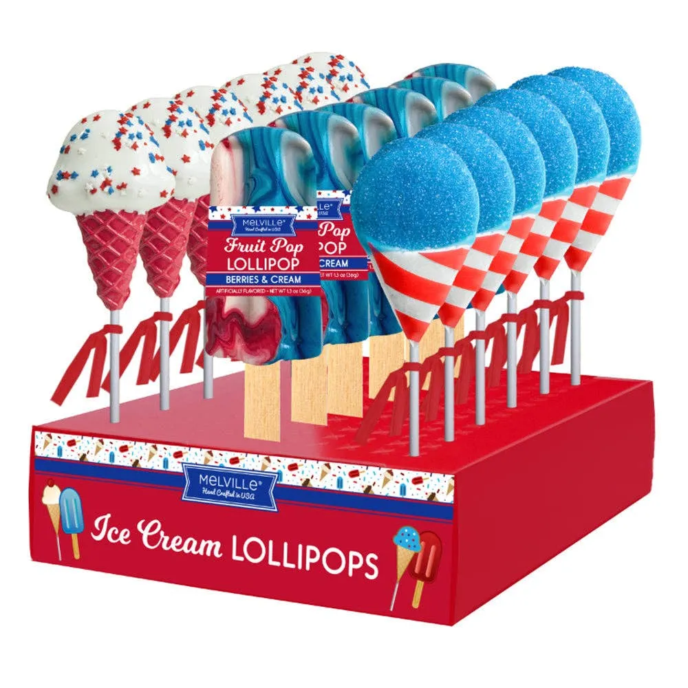Patriotic Ice Cream Lollipops - Assorted variant