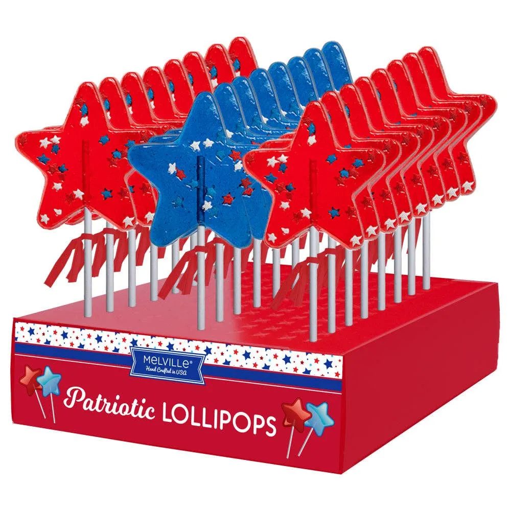 Patriotic Star Confetti Lollipops - Blue & Red variant