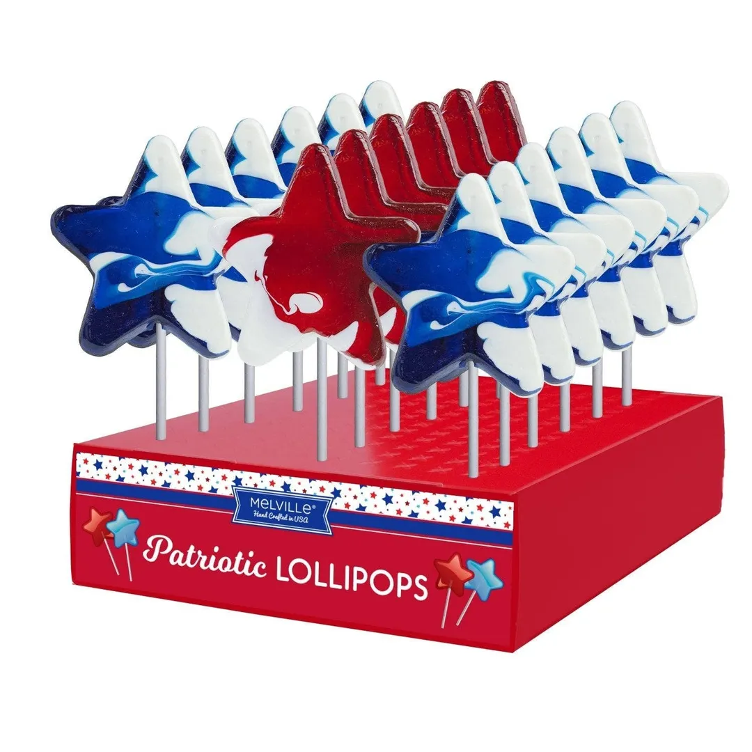 Patriotic Swirl Star Lollipops - Assorted variant