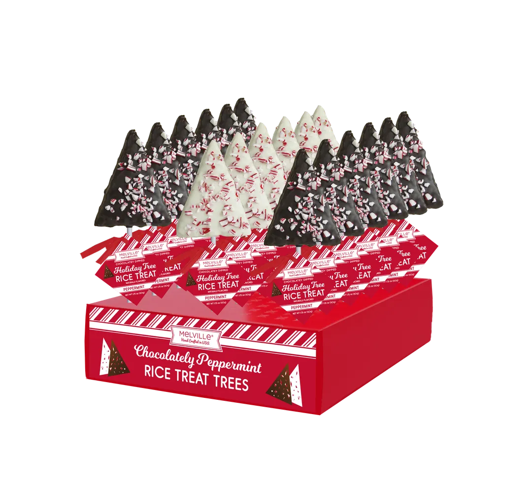 Peppermint Cereal Treat Trees - White & Dark Chocolatey-Coated variant
