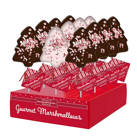 Peppermint Marshmallow Tree Pops - White or Dark Chocolatey-Coated variant