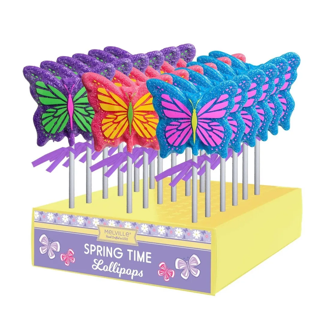 Sanded Butterfly Lollipops - Pink, Blue, Purple variant