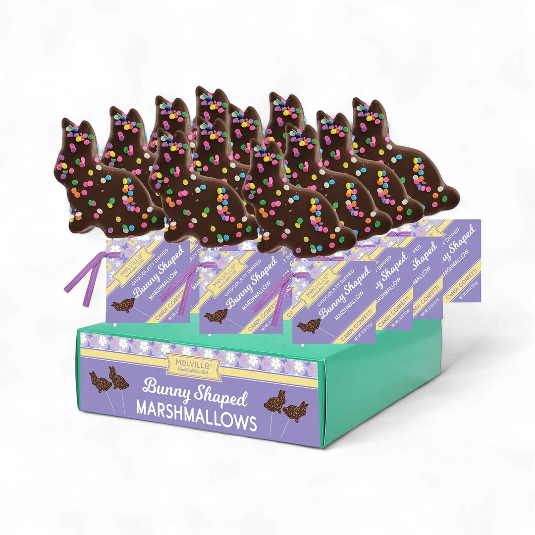 Bunny-Shaped Marshmallow Pops, Milk Chocolatey-Coated