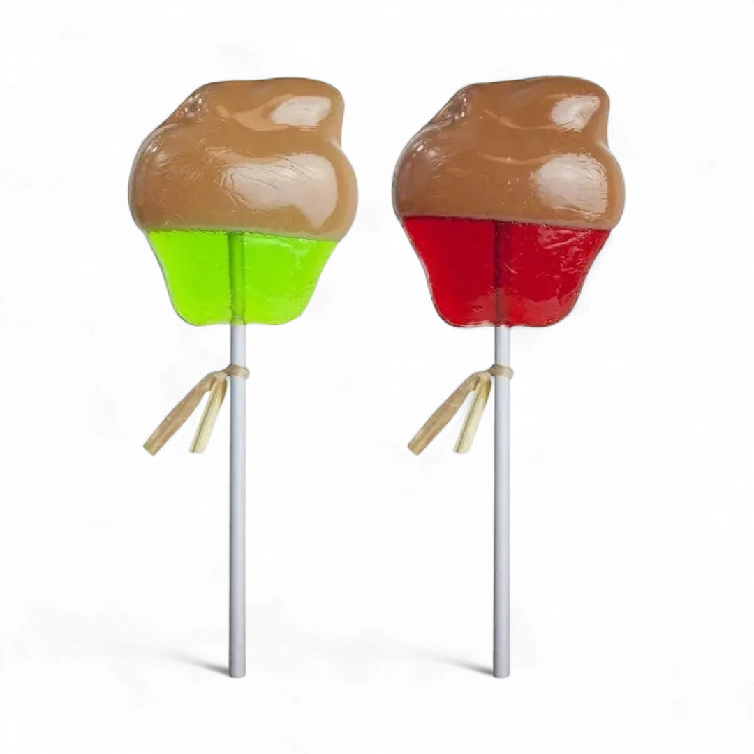 Caramel-Dipped Apple Lollipops - Red & Green