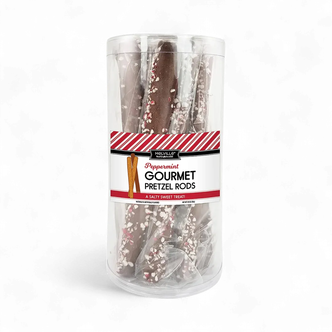 Chocolatey Dipped Pretzel Rods - Peppermint