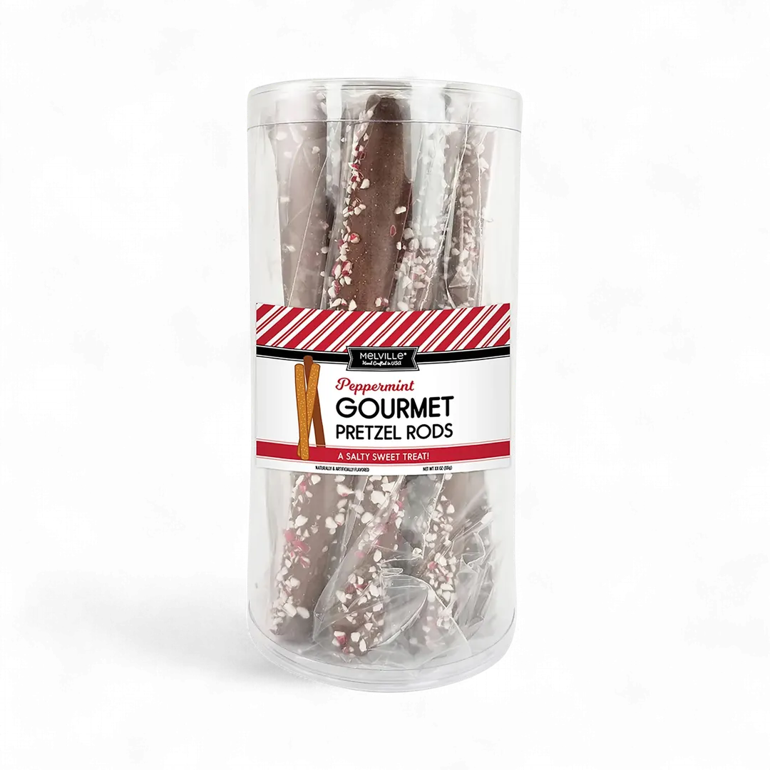 Chocolatey Dipped Pretzel Rods - Peppermint
