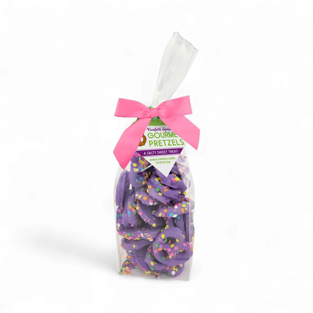 Chocolatey-Dipped Pretzels - Pastel Rainbow Confetti