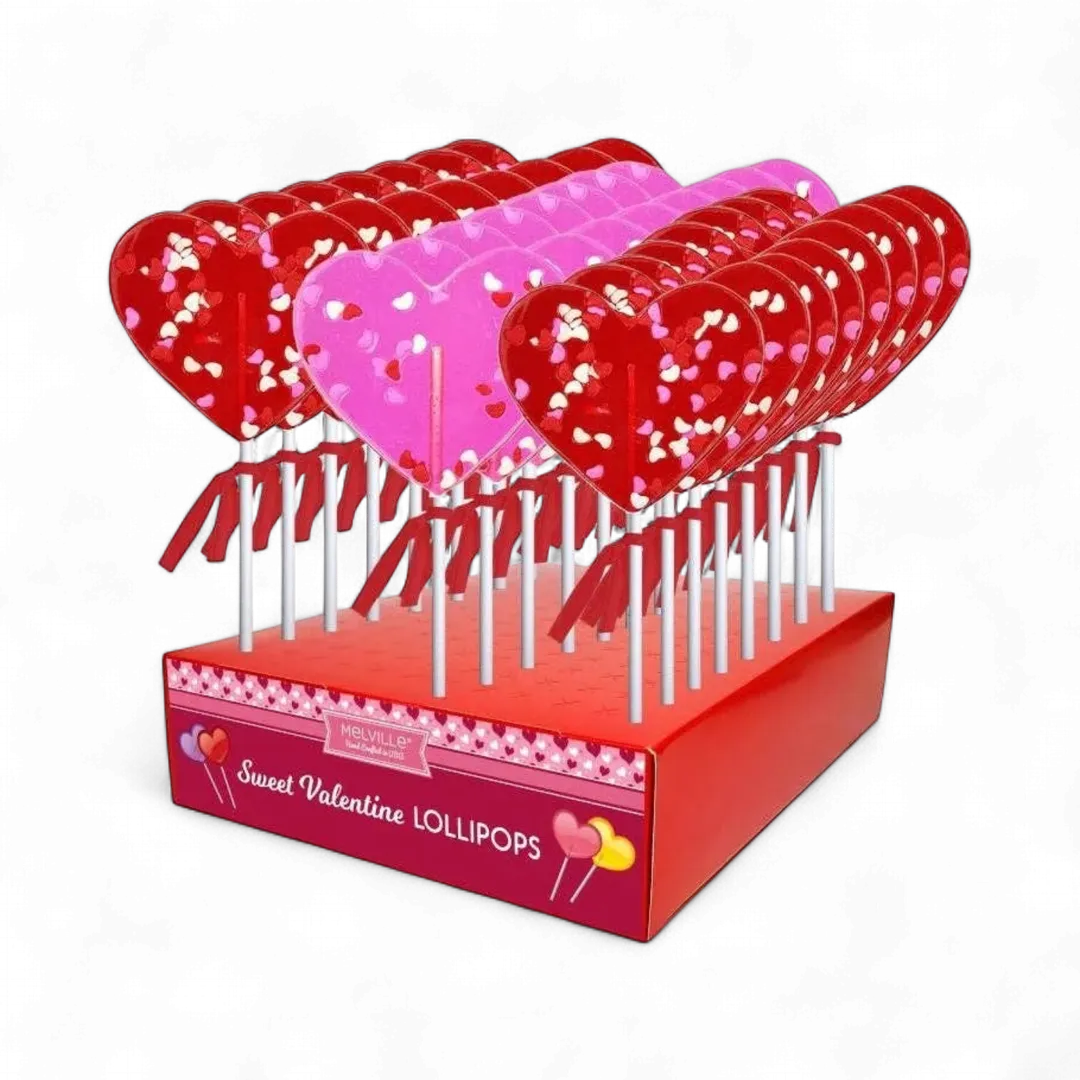Confetti Heart Lollipops - Assorted Gift Box