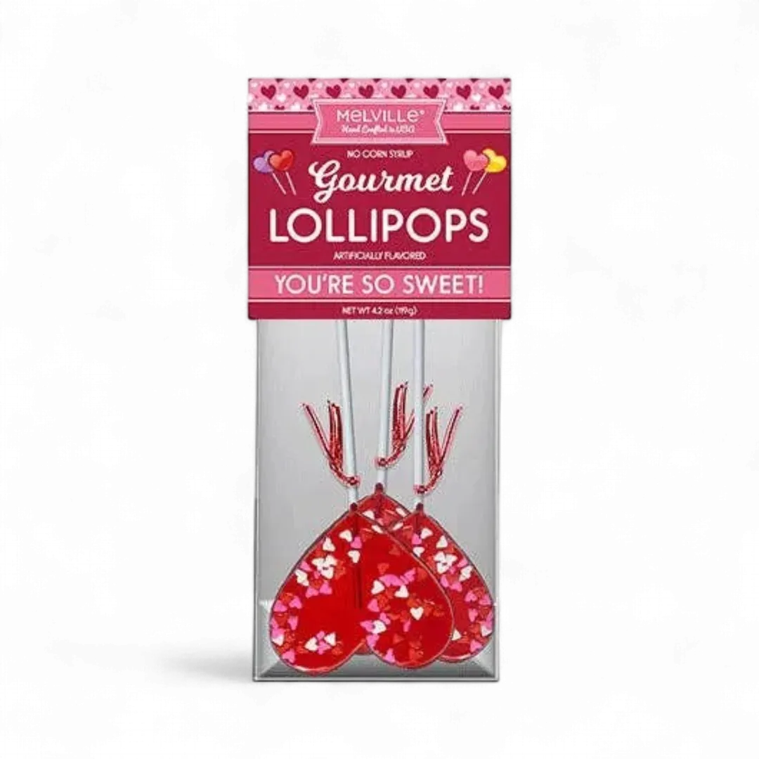 Confetti Heart Lollipops - Assorted Gusset Bag