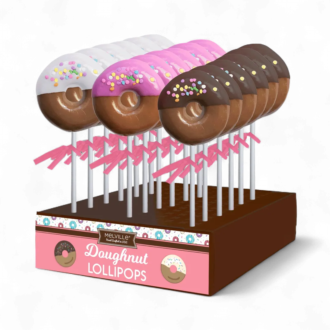 Dipped Confetti Doughnut Lollipops