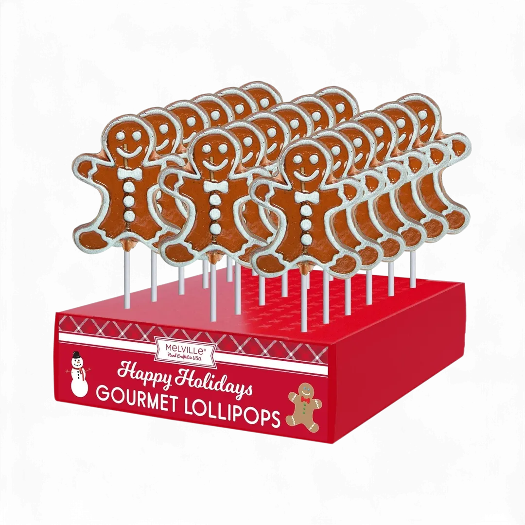 Frosted Gingerbread Man Lollipops