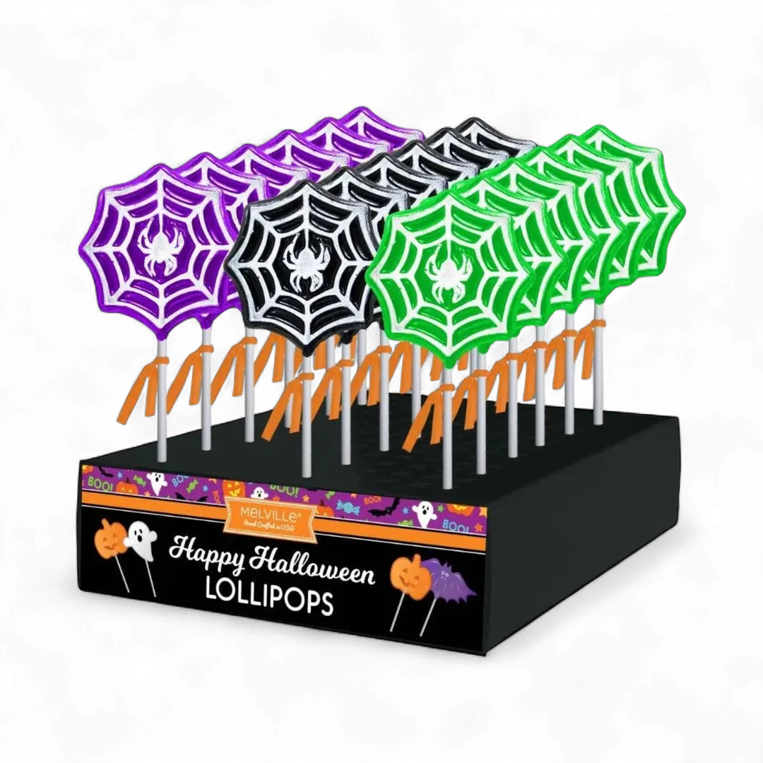 Frosted Spiderweb Lollipops - Assorted