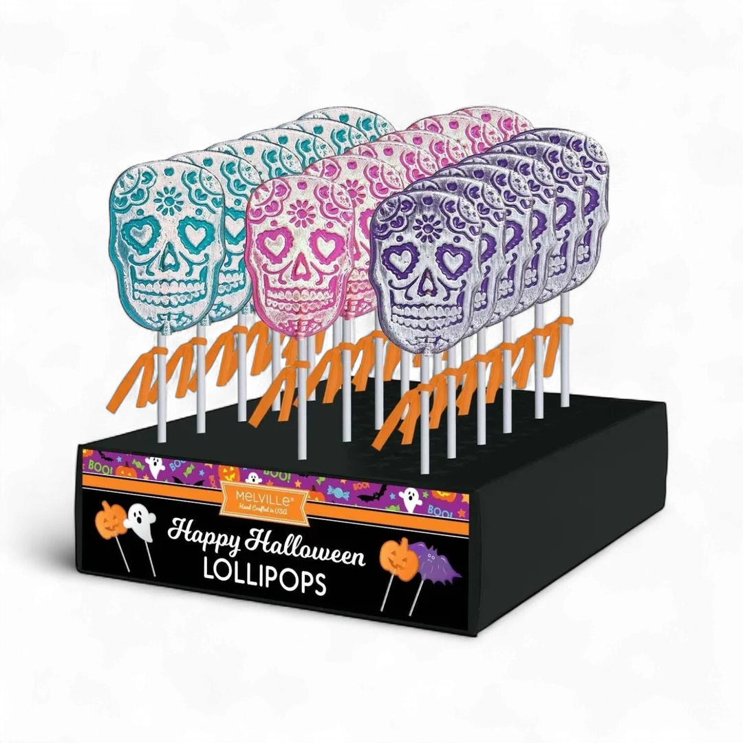 Frosted Sugar Skull Lollipops - Assorted