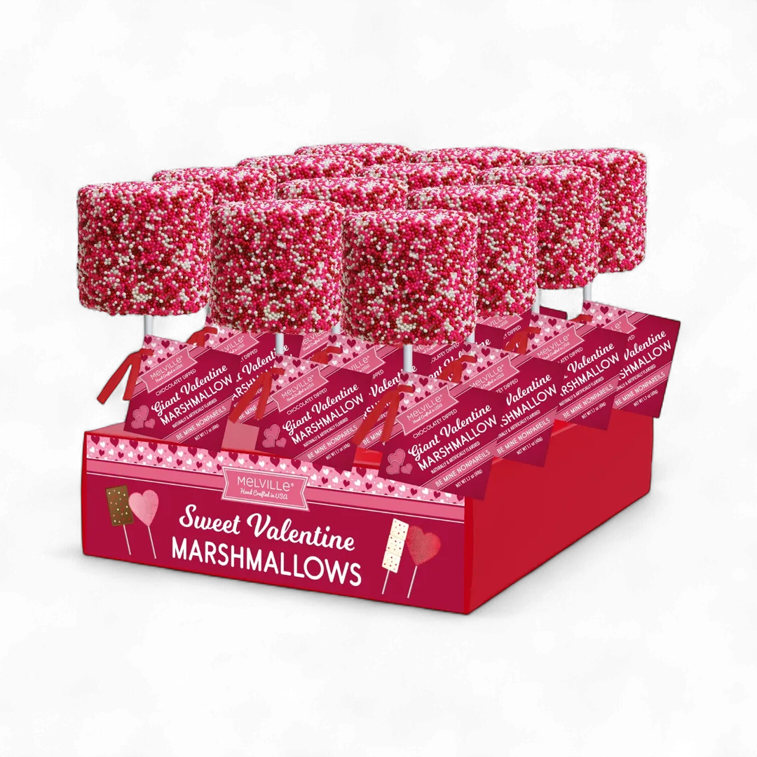 Giant Marshmallow Pops - Nonpareils White Chocolatey Coating