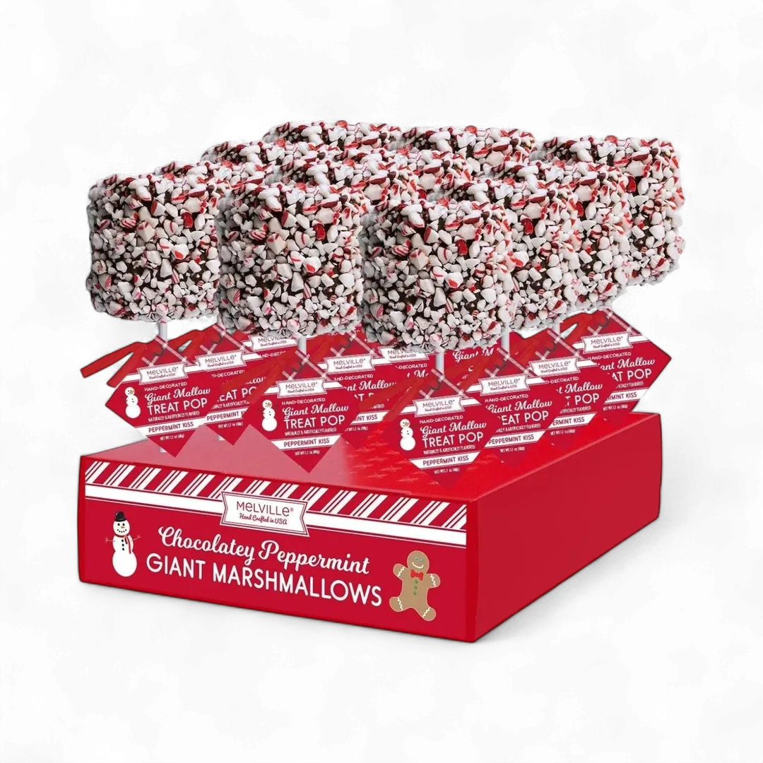 Giant Marshmallow Pops - Peppermint Dark Chocolatey Coating