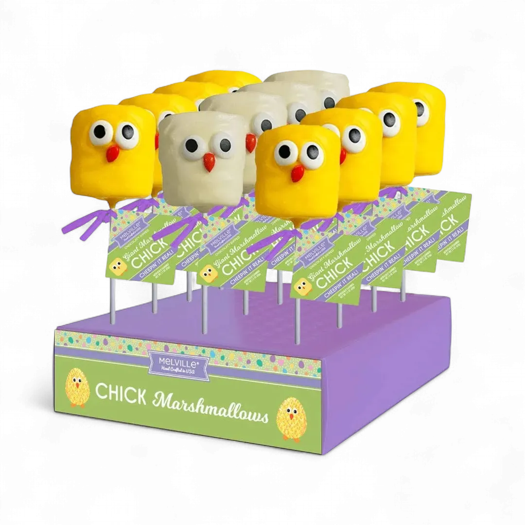 Giant Marshmallow Pops - Yellow & White Chicks