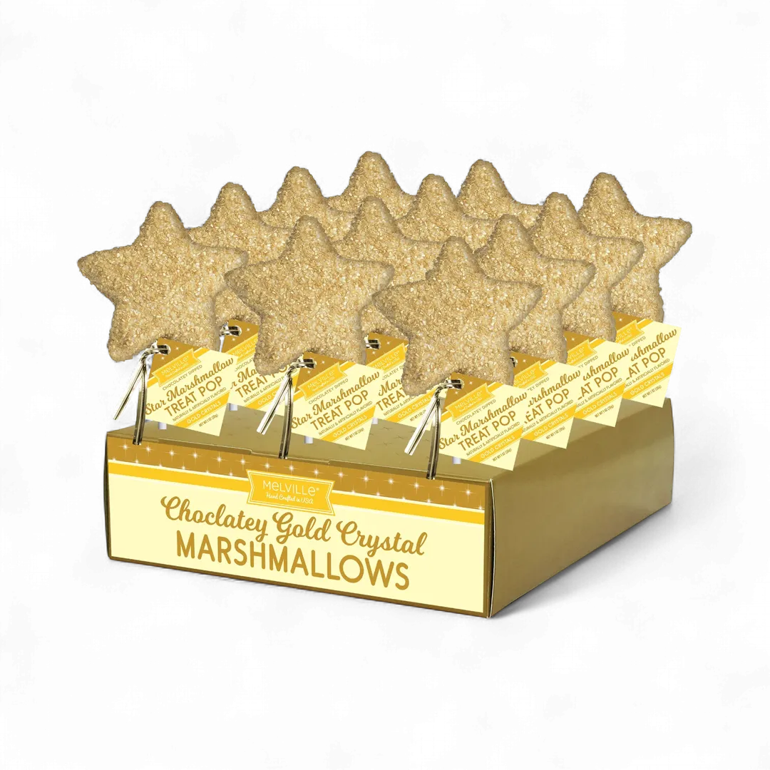 Gold Crystal Star Marshmallow Pops