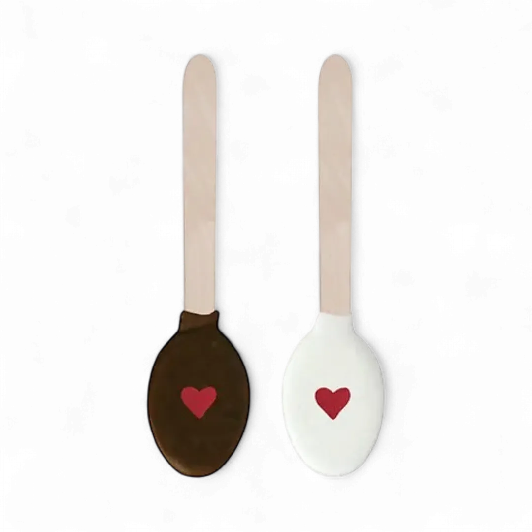 Valentine's Heart Chocolatey-Dipped Spoons