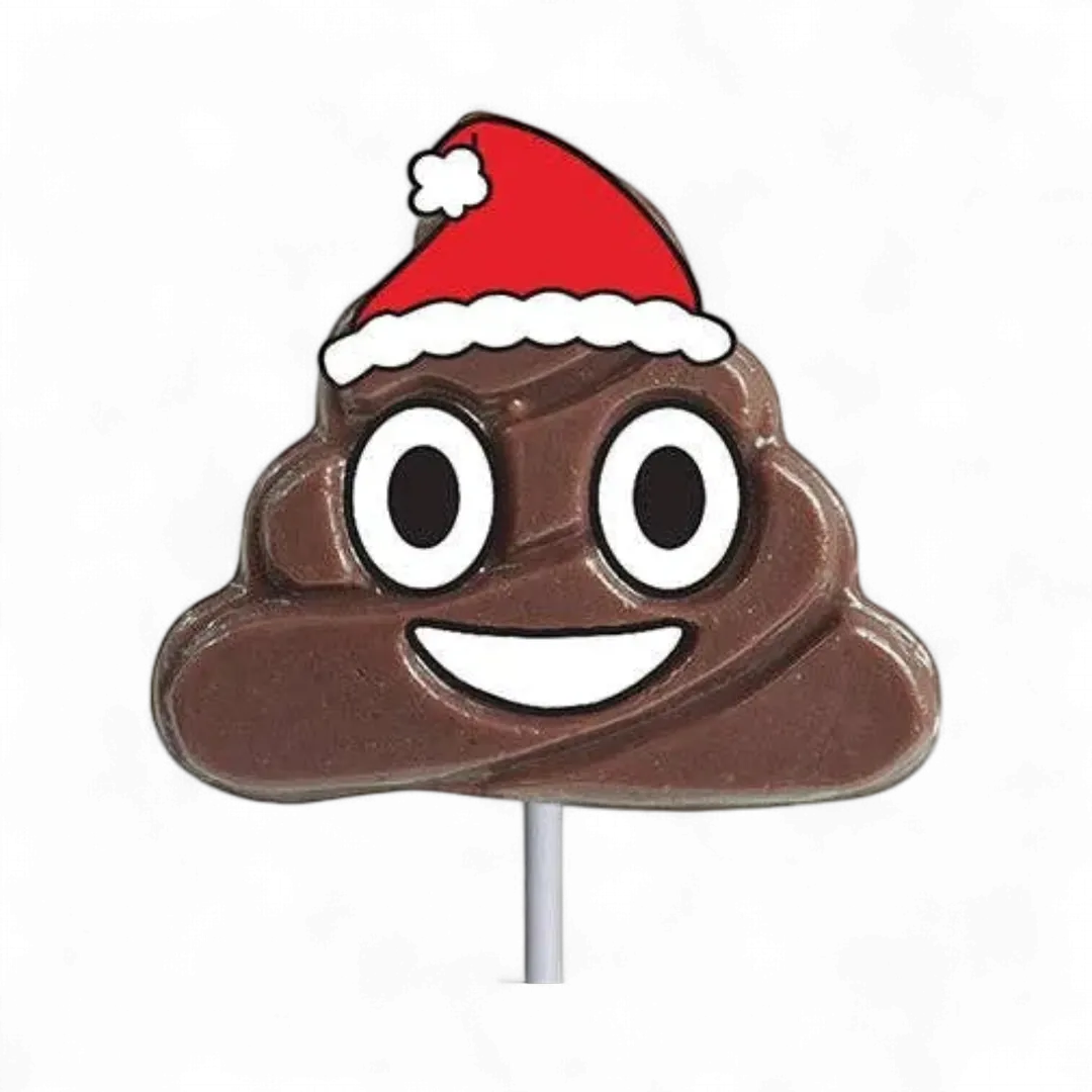 Holiday Poop Emoji Lollipops