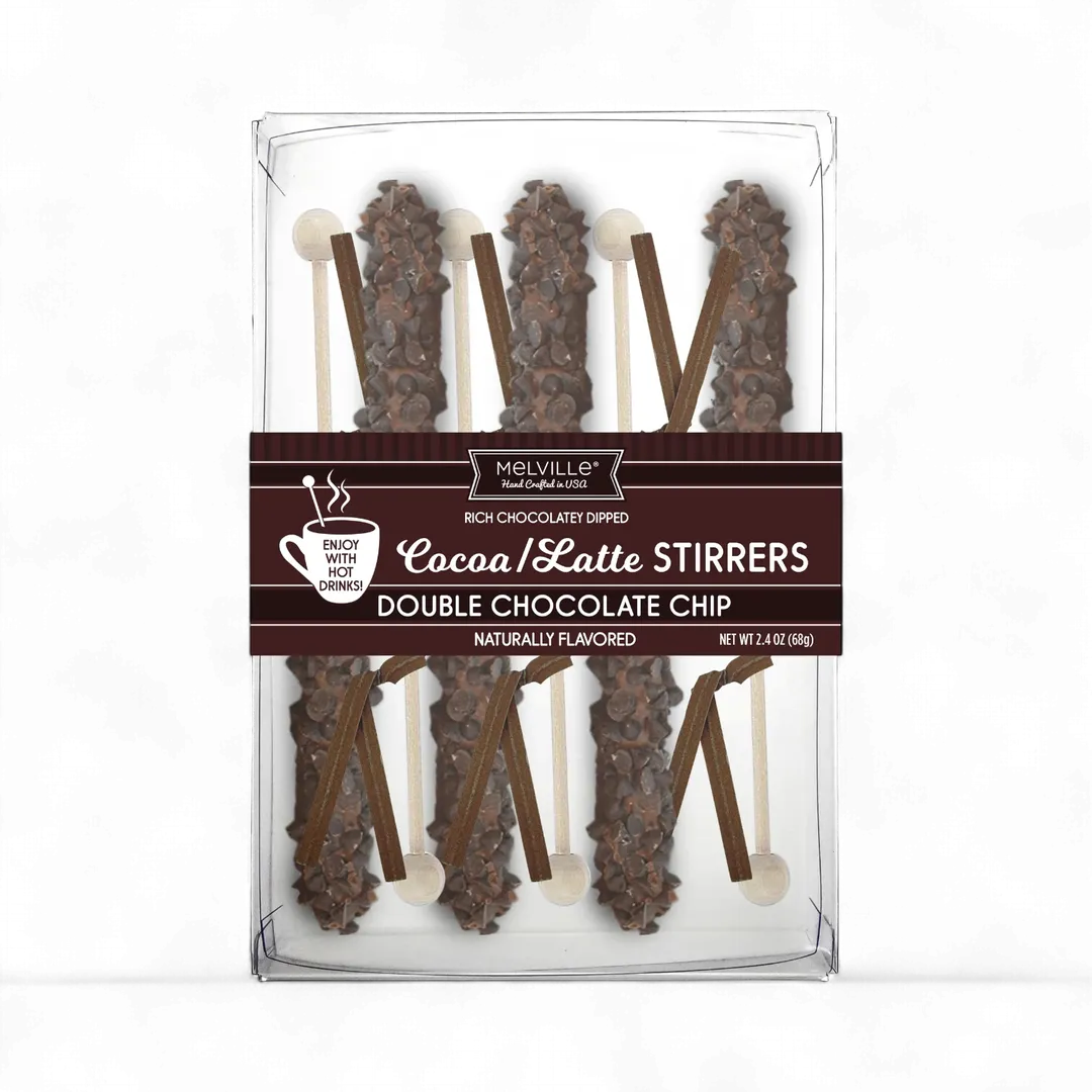 Hot Cocoa Stirrers - 6ct Gift Box - Double Chocolate Chip